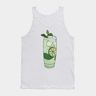 Mojito Watercolor Cocktail Illustration Tank Top